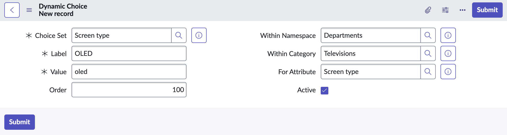Add a choice that's limited to a specific attribute in a specific category.