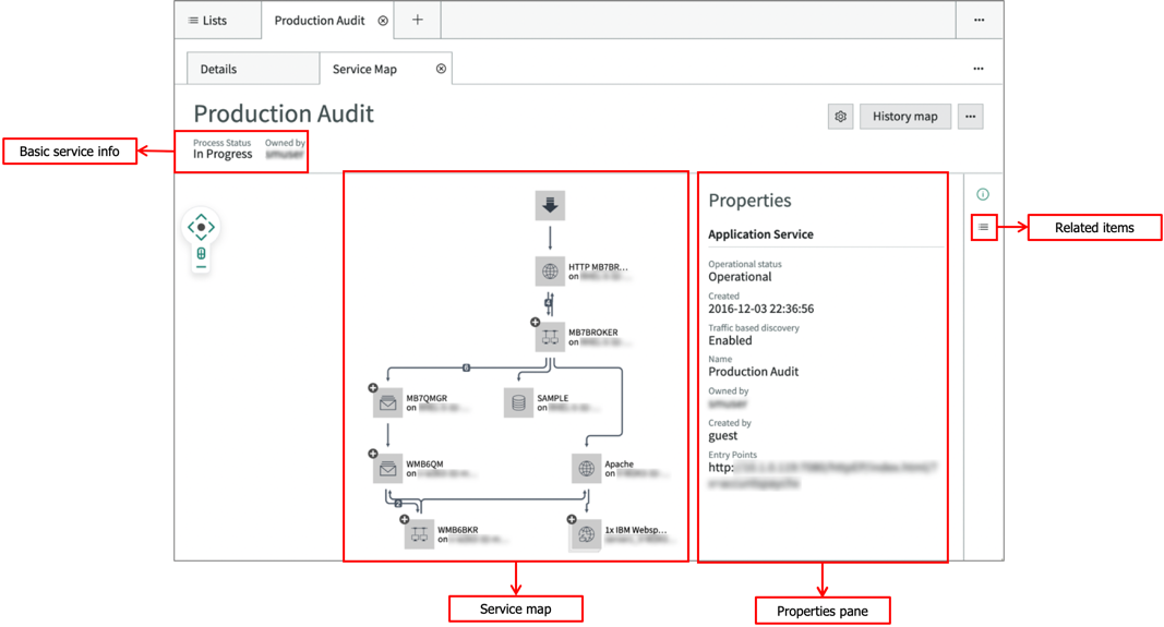 View application service map