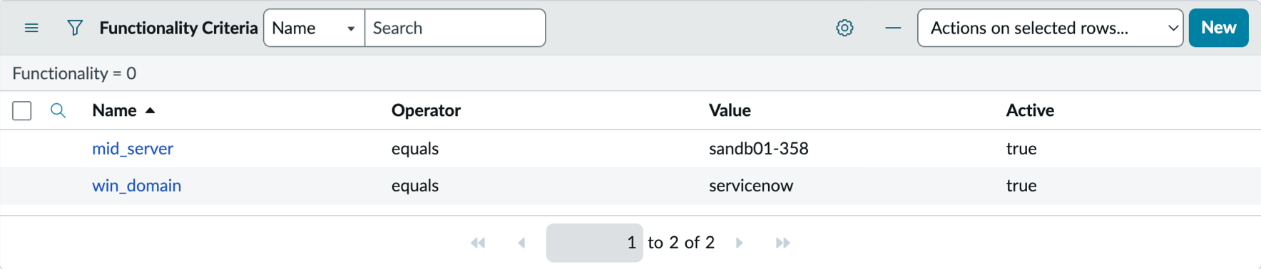 Discovery functionality criteria