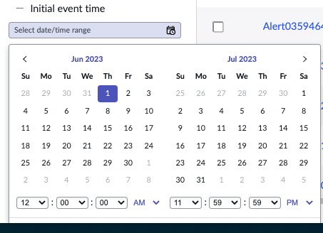 Filtrer le Liste express volet par date et heure