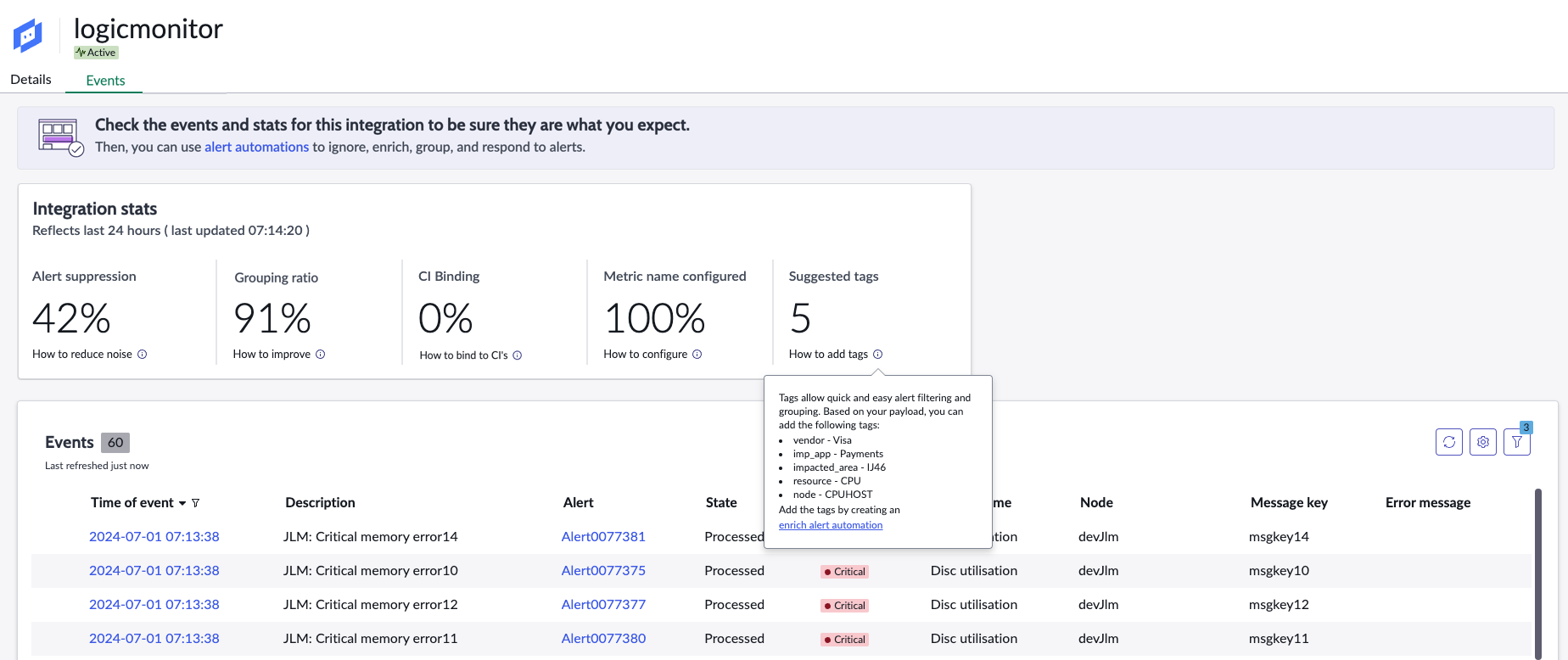 Health state of a connector