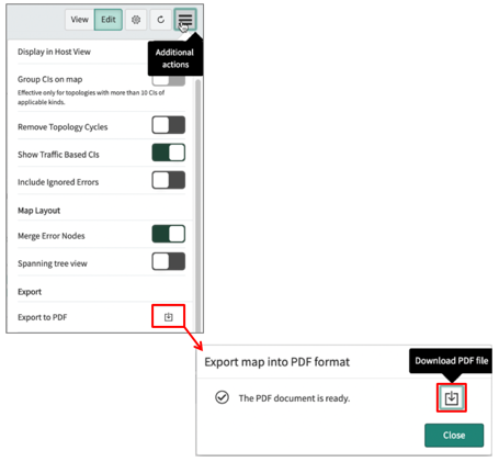 Export an application service to PDF