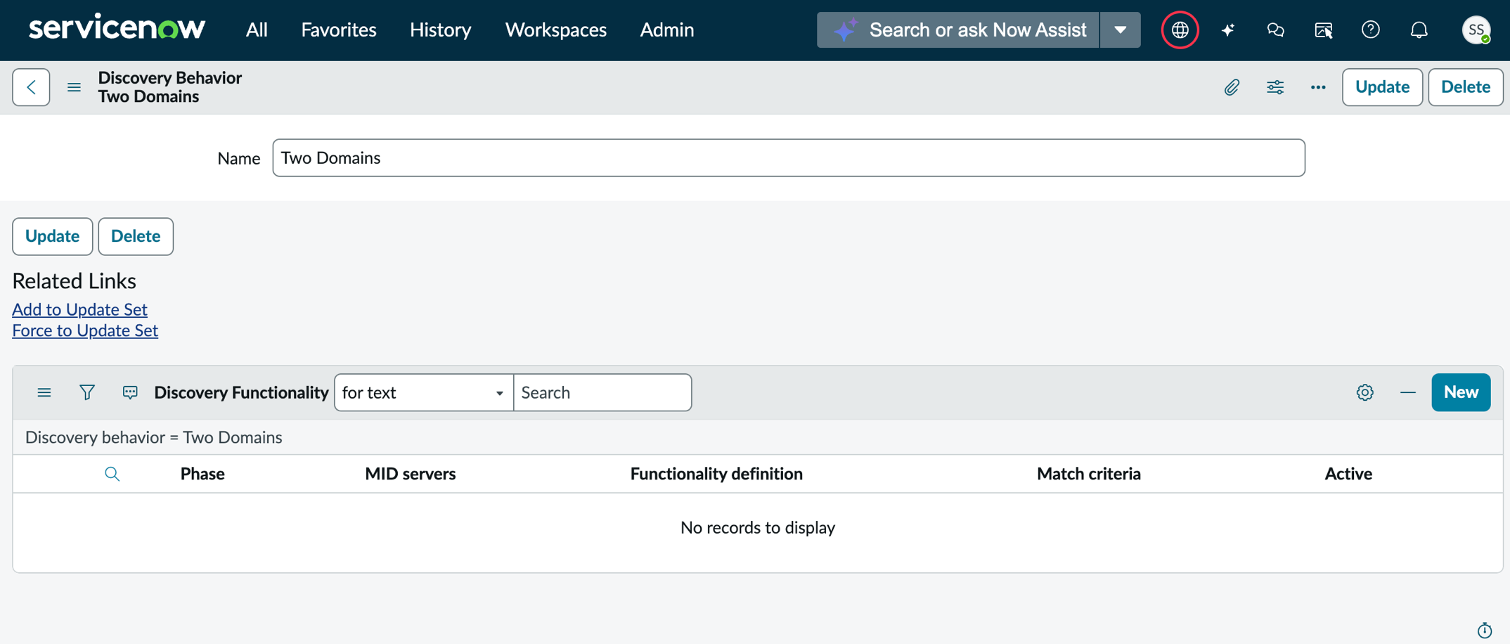 Discovery behavior form