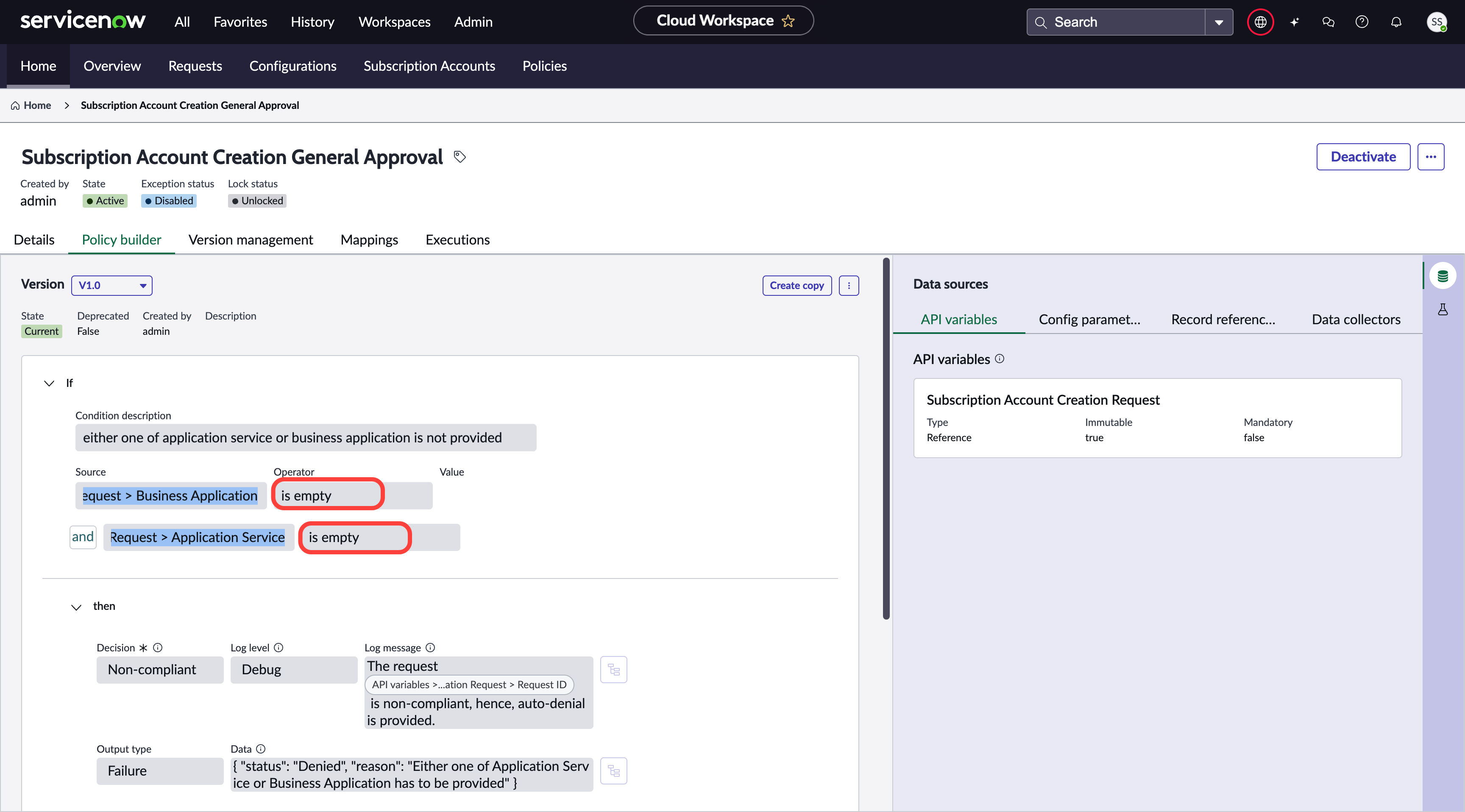 Customizing general approval policy