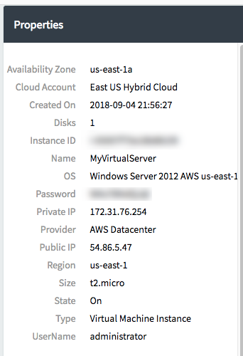 VM details