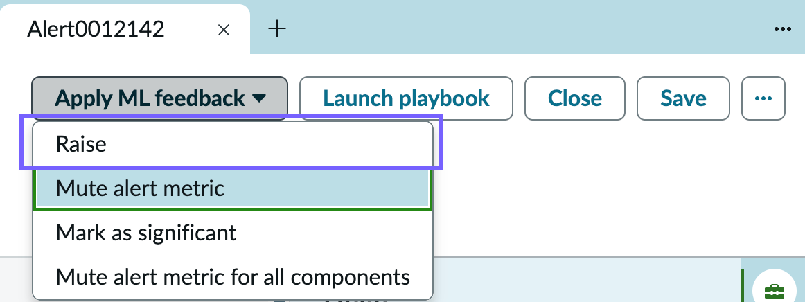 Raise feedback option.