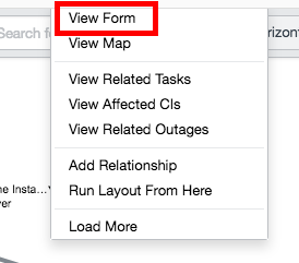 View the CI form