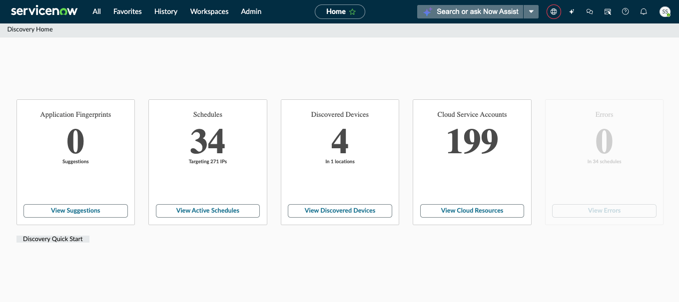 Discovery Home page