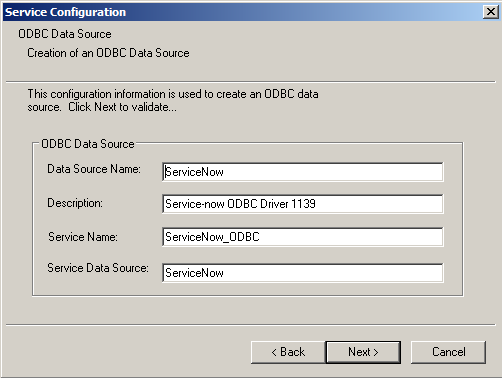 Configuration de service.