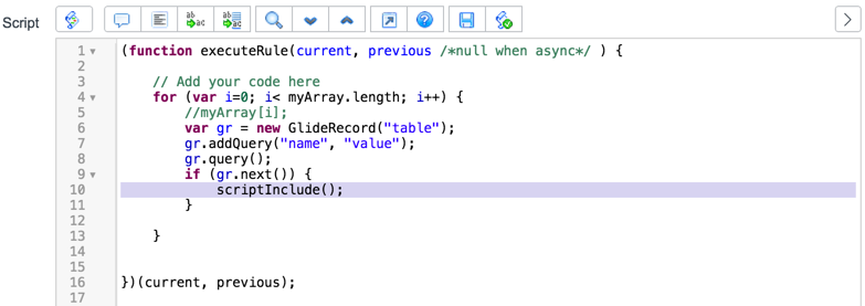 Une ligne de code sélectionnée sans caractères de commentaire
