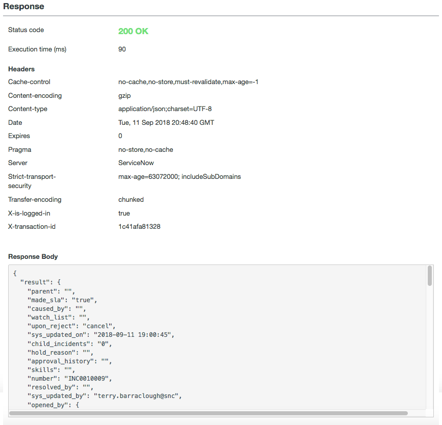 Explorateur d’API REST Réponse GET