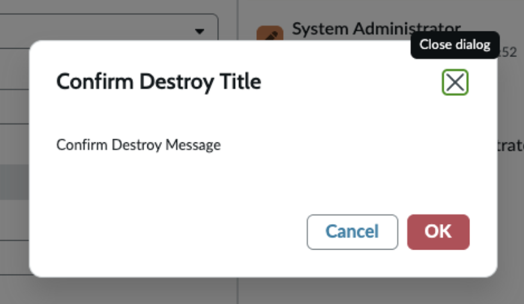 Confirmer la destruction modale