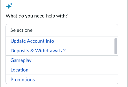 A choice list returns a list to select from.