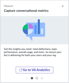 Select the Capture conversational metrics tile to set up Conversational Analytics.