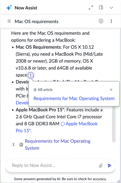 Knowledge base article source and popover.
