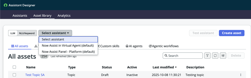 Select an assistant.