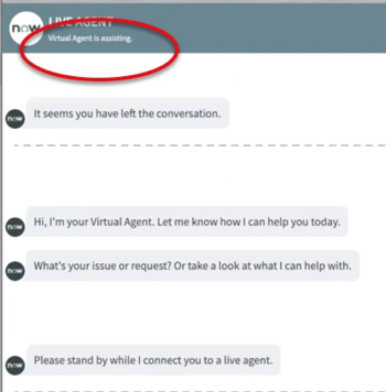 Bot name highlighted in header of chat window during Conversation Autopilot session.