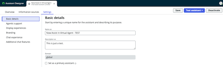 Edit assistant settings.