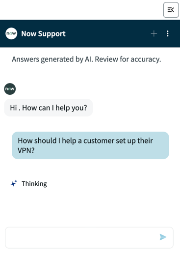 "Thinking" is a temporary latency feedback message.
