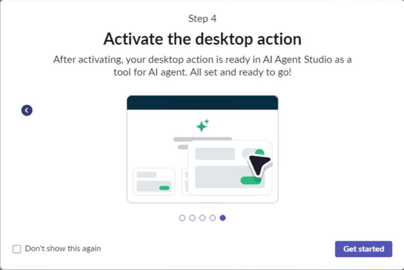 Widget de parcours d’intégration de cinq pages pour vous montrer les points forts de l’application.
