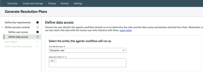 Define data access for an agentic workflow
