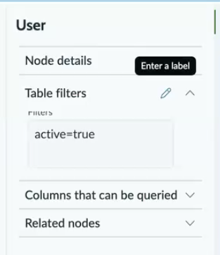 Table filters