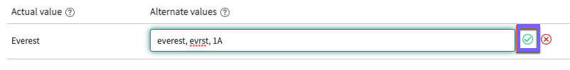 Alternate values in a vocabulary list item.