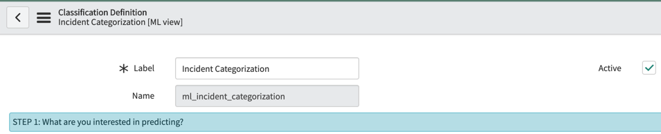 This image shows an example classification solution definition on which you apply the class recall parameter.