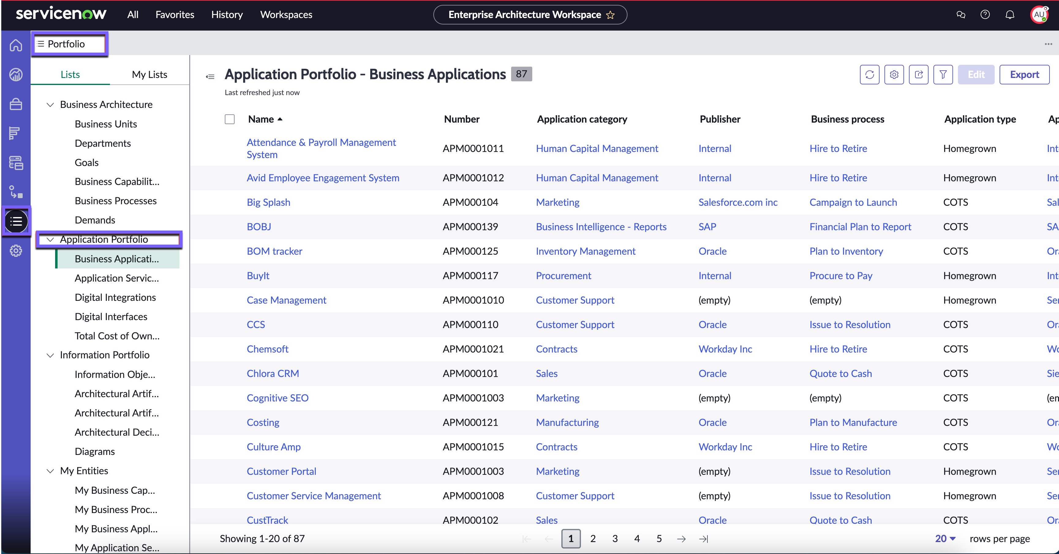 Afficher toutes les applications d’entreprise