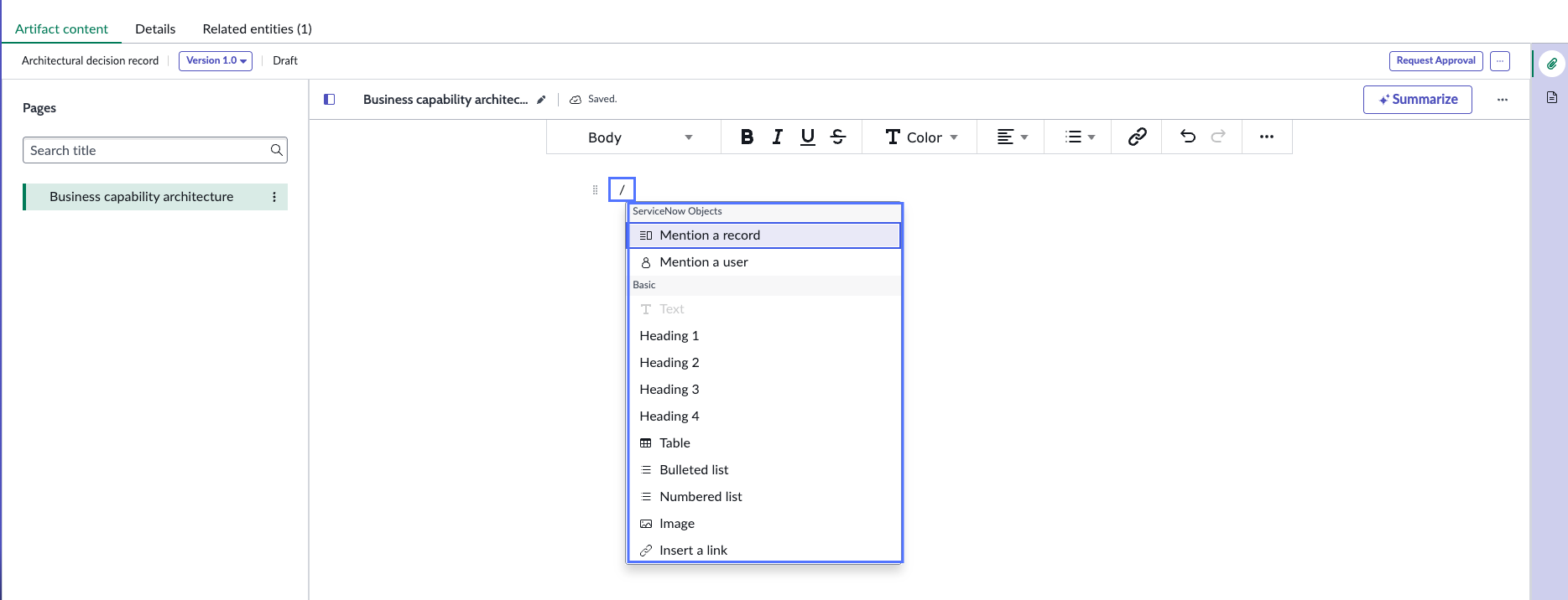 Menu contextuel affichant les options de balisage disponibles.