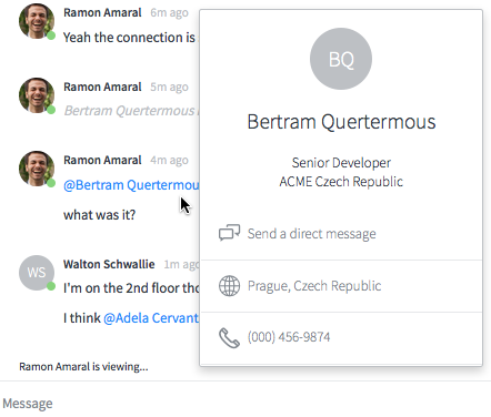Atalho para exibir as informações básicas de alguém
