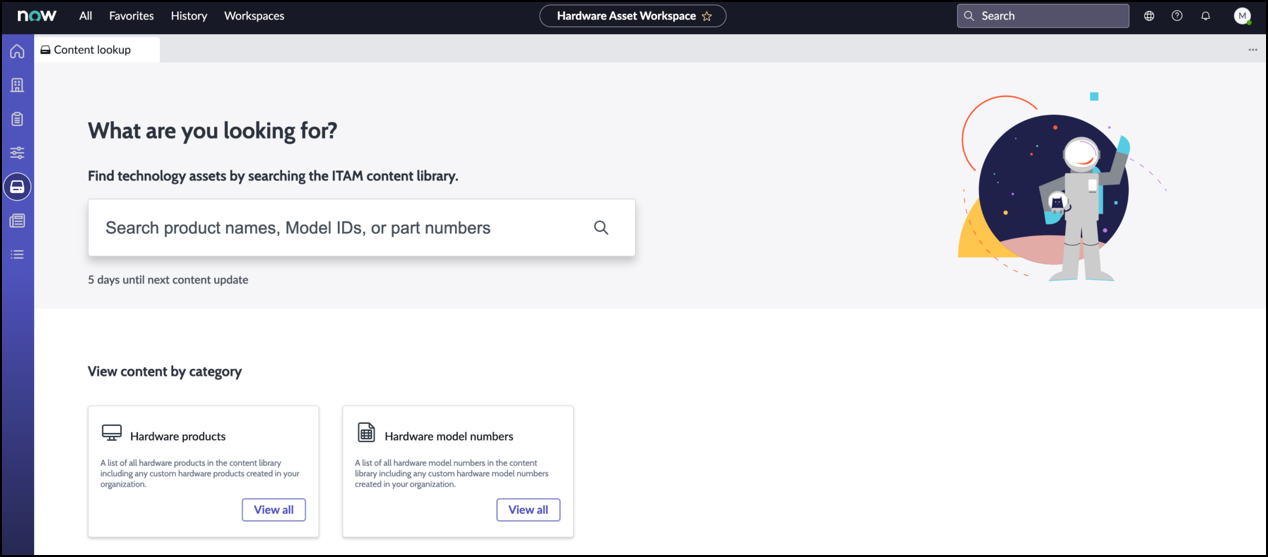Portal de pesquisa de conteúdo de hardware exibindo nomes de produtos e números de modelo.