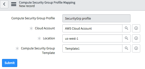 Compute security group profile