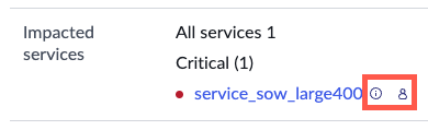 Impacted services on the preview panel Info tab.
