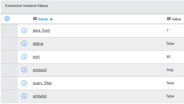 OMi Connector Instance Values section