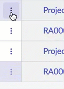 GIF mostrando como selecionar o trabalho de reatribuição usando o menu de contexto de linha.