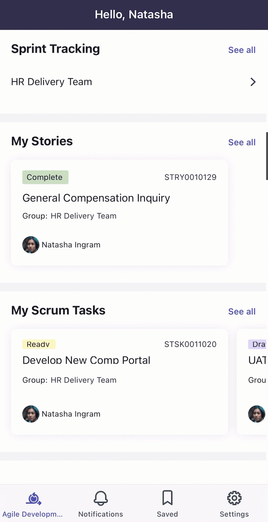 Crie uma tarefa de scrum no celular