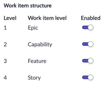 Selecione tipos de item de trabalho para configuração de EAP.