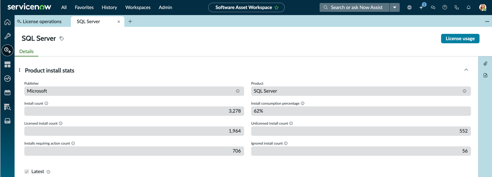 SQL Server details