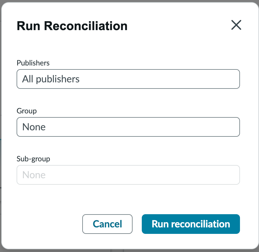 Run reconciliation process