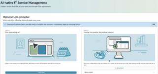 Capture d’écran montrant le flux de configuration ITSM
