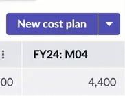 GIF showing the selection of new expense line option.