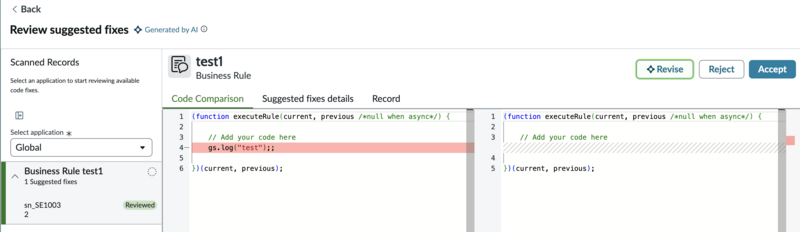 Review suggested fixes page.