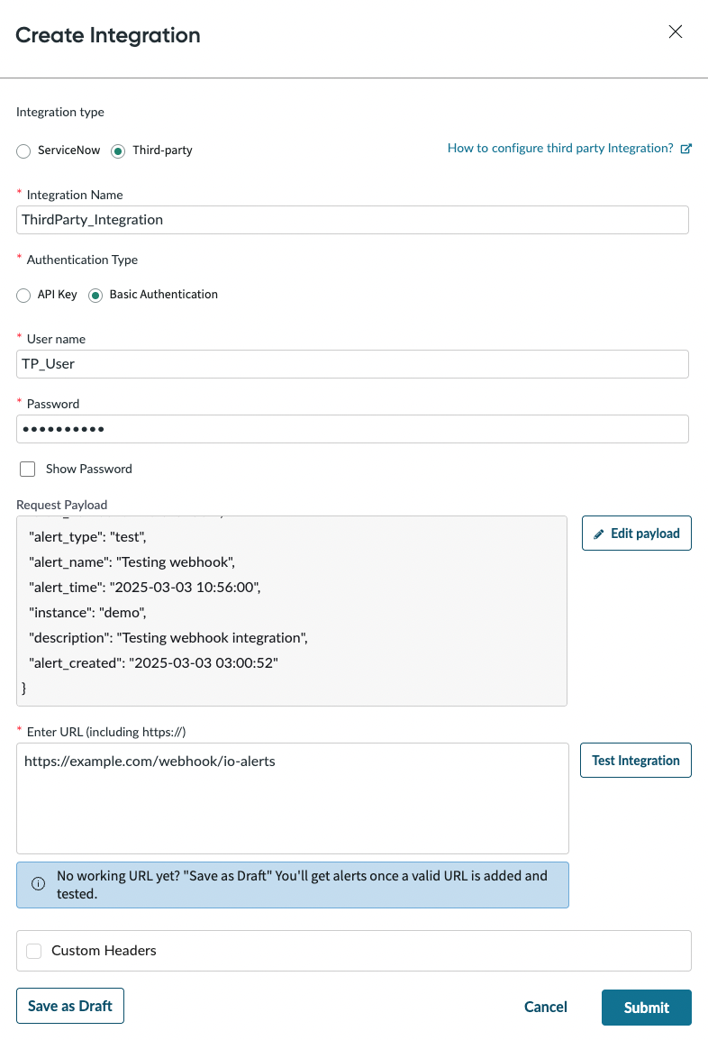 Create a webhook integration for a third-party application.