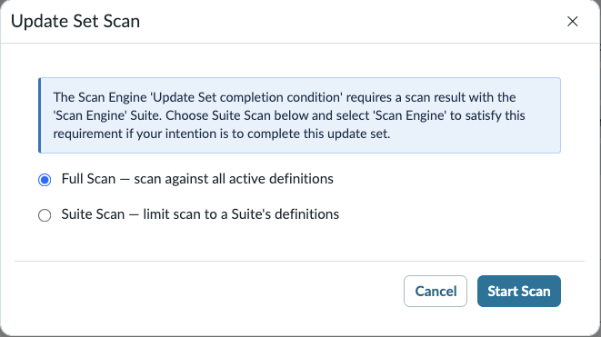 Full scan modal.