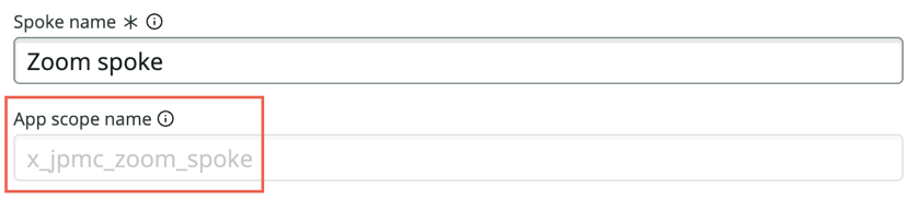Configured value of App scope name.