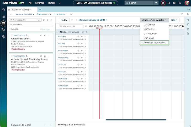 change single selection in dispatcher workspace