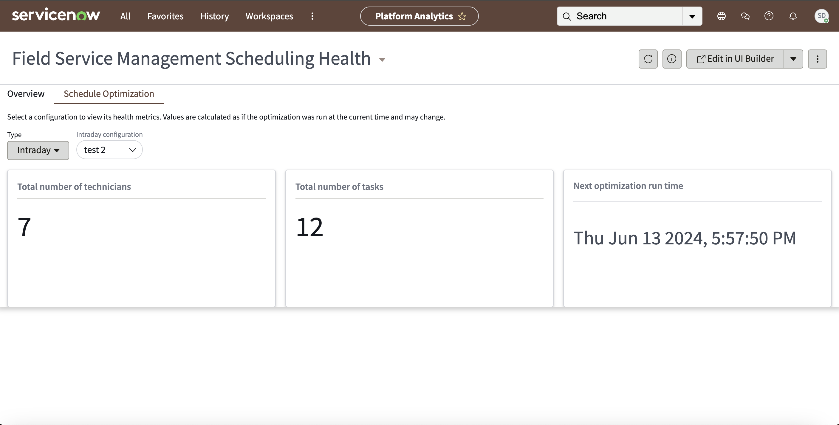 Schedule optimization scheduling health metrics