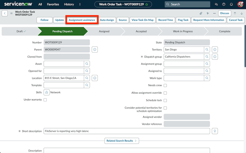 assignment assistance on records page
