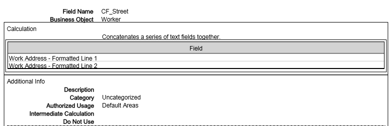Calculated field details